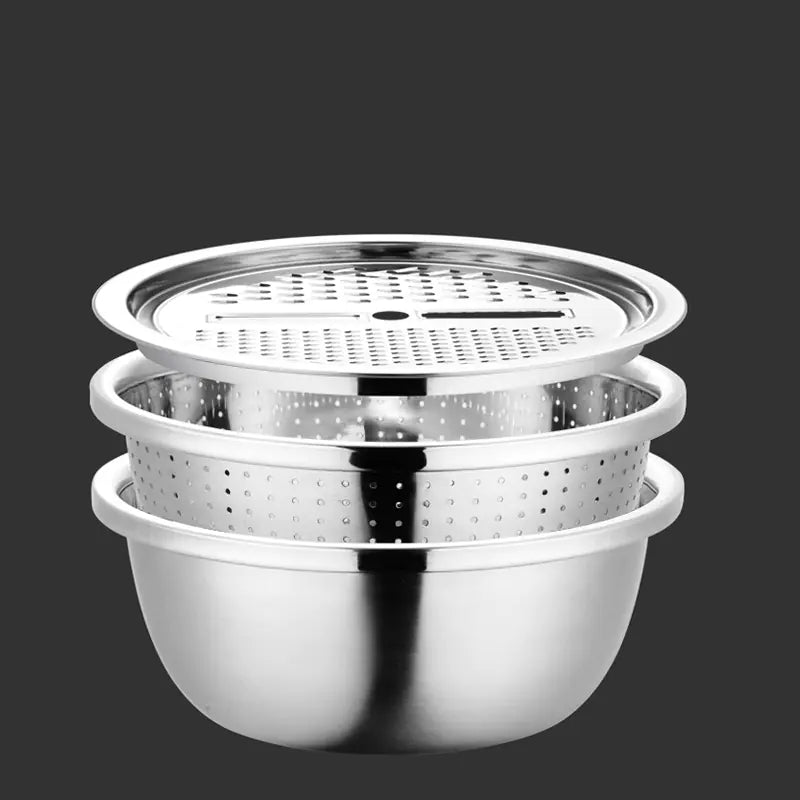 Stainless Steel Multi-Functional Vegetable Slicer Set Three-Piece Multi-Functional Design - product feature