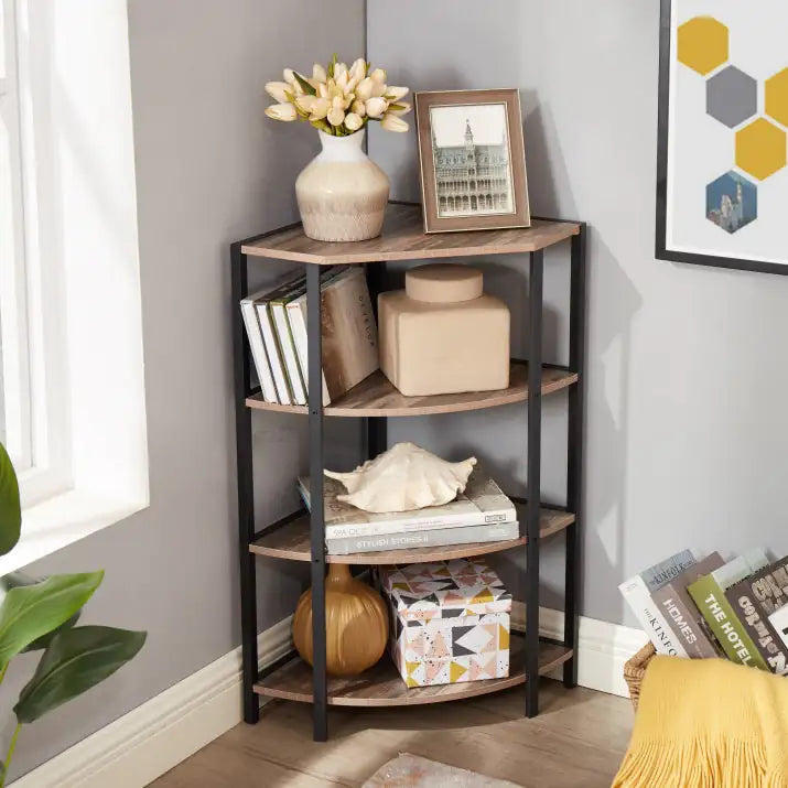 4-Tier Corner Shelf,Multipurpose Display Storage Stand For Kitchen,Home Office,living Room,Small Space - high-quality product