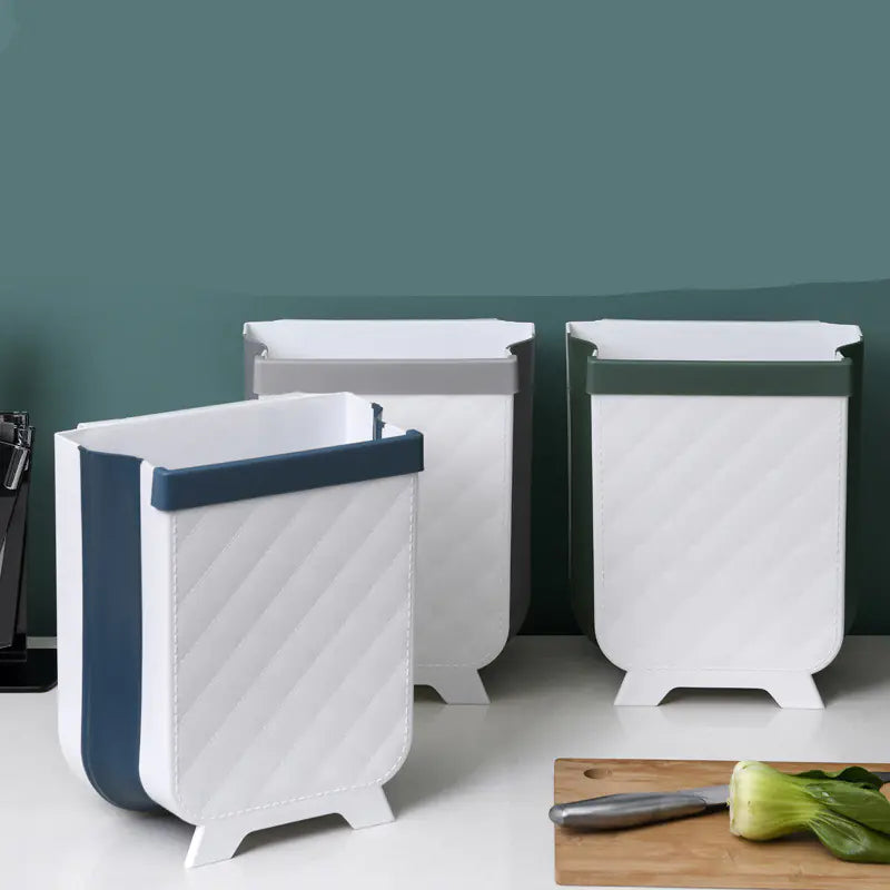 Foldable Wall-Mounted Kitchen Trash Bin for Home Use - high-quality product